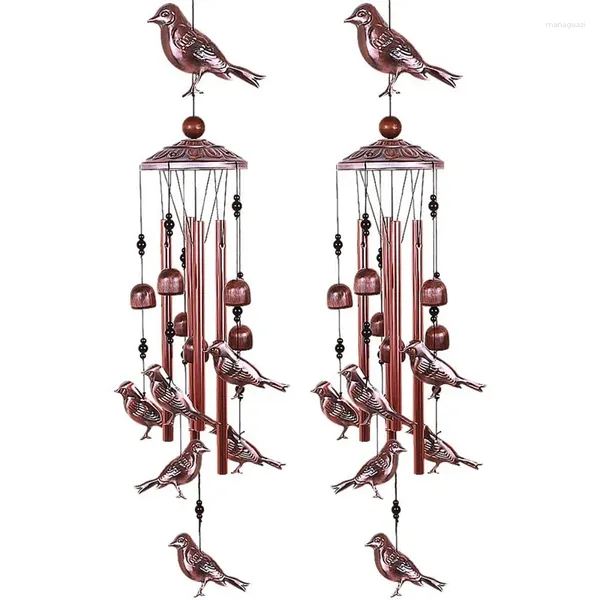 Декоративные фигурки 2x птичьих ветров Водонепроницаемые металлические колокольчи