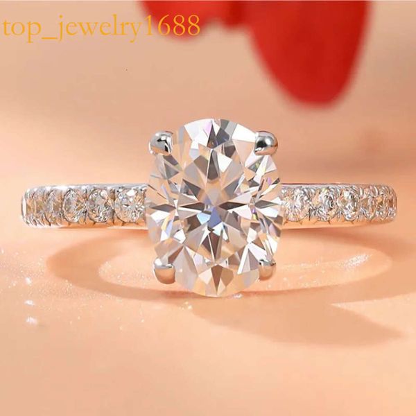2024 Laboratório vintage Moissanite Diamond Diamond Ring Sterling Sier Party Wedding Rings for Mulher Men promessa o presente de jóias de noivado, tamanho 6-11