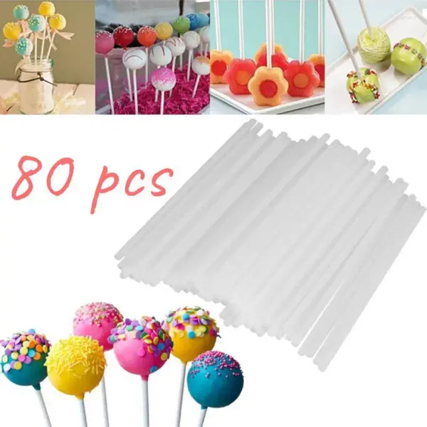 Moldes de cozimento 80pcs plástico lolipop stick bolo de diy bolo de molde para biscoitos de doces caseiros sobremesas mode