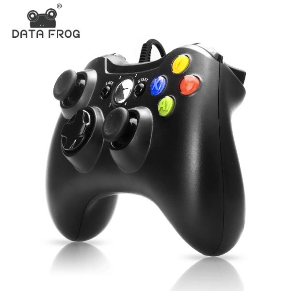 GamePads Data Frog USB Wired GamePad Joystick per Xbox 360/Slim PC Controller per Windows 7/8/10 Microsoft con vibrazione per Steam Game