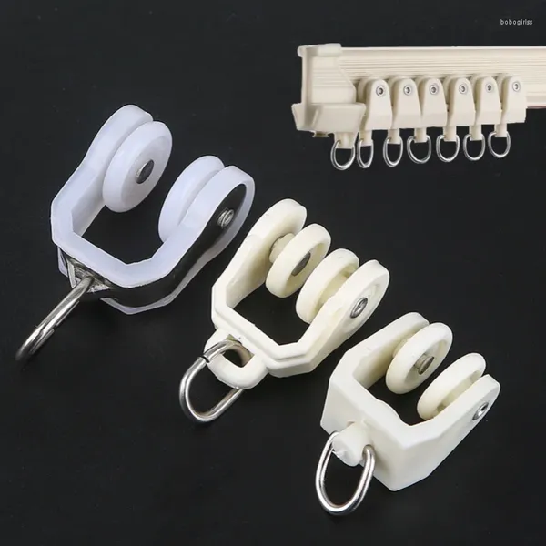 Haken Vorhangrolle gerade oder gebogene Riemenscheibe Hanging Ring Hook T-förmige Spur Universal Guide Home Accessoires
