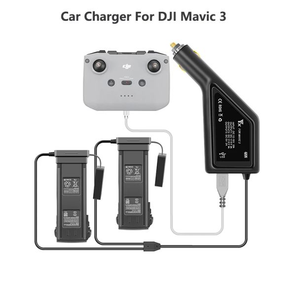 DRONI DJI MAVIC 3 BATTERE INFLICENT CARICAZIONE 3 IN 1 Caricatore per auto per DJI Mavic 3 Cine Drone Car Connector Accessori Adattatore USB