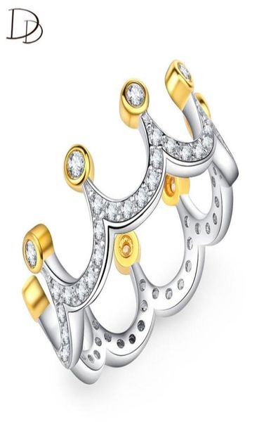 Обручальные кольца Dodo Золотой цвет корона в форме для женщин Принцесса Королева Anel Chic Cubic Diewelry Jewelry Crystal Bijoux RA0631805692
