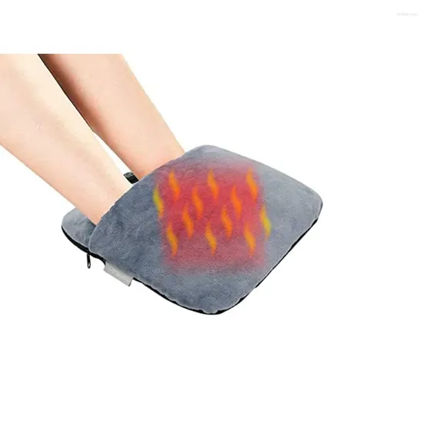 Tapetes que aquecem o pé aquecido com massagem aquecimento de vibração para pés aconchegantes de tecido macio de carne de visita