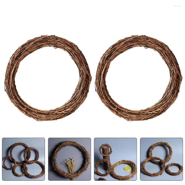 Fiori decorativi ghirlanda natalizio fatti fatti a mano rattan ghirlanda circolo 3pcs 30 cm cornici anelli artigianali anelli fai -da -te arricciatura