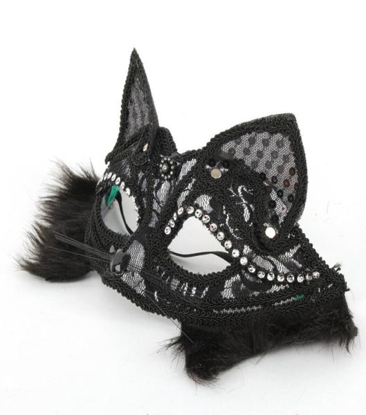 Moda Aksesuarları Cadılar Bayramı Fox Halfface Göz Maskesi Porno Kadın Dantel Partisi Gece Kulübü Kraliçe Erotik iç çamaşırı Masquerade Seksi Cosplay7949122