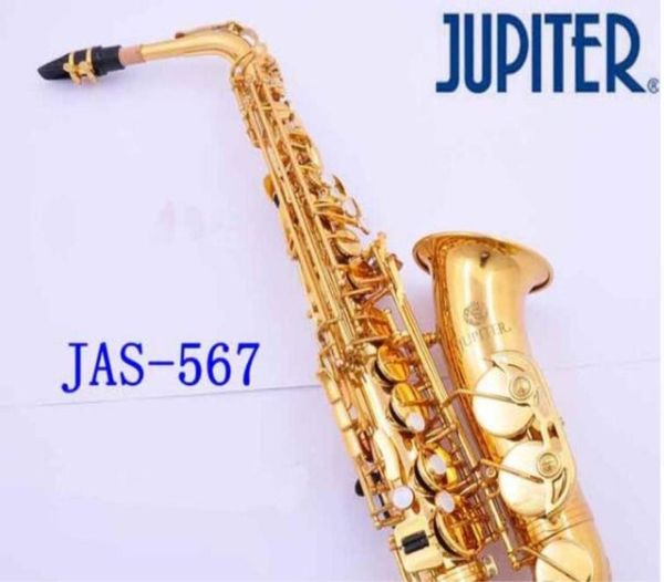 Инструмент Новый Тайвань Юпитер JAS567 Alto EB Tune Saxophone Gold Lacquer Sax с мундштуком Case Professional 5347880