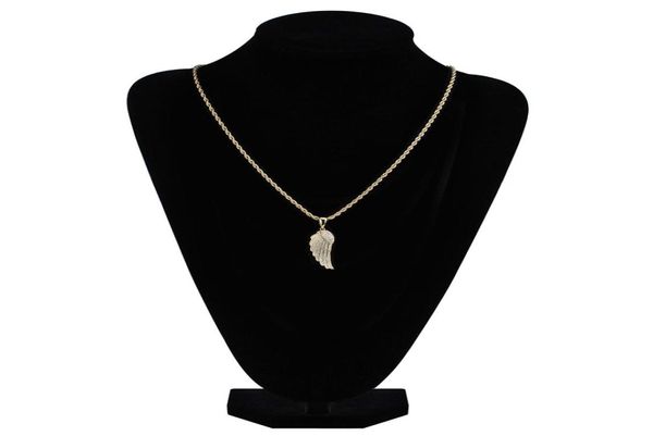 FashionGold Белое золото заманивало CZ Lovers Lovers Angel Counglace Chep Chaine Hip Hop Feater Wing Rapper Disterry Fo8794954