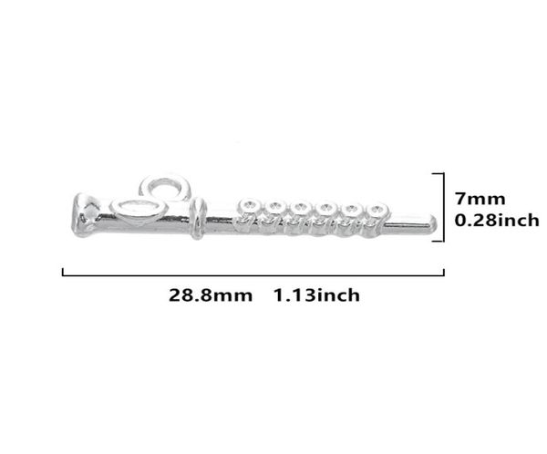 Instrumento musical de flauta 3d DIY Charms Alloy de zinco Rodium rodium jóias pendentes de jóias fabricado8017322