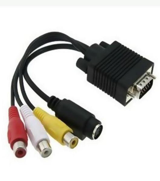 Nuovo VGA SVGA a Svideo 3 RCA AV TV Out Cable Adapter Converter Computer Monitor9083596