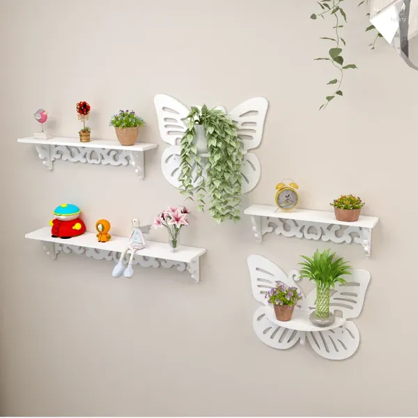 Dekorative Teller stschlagen freier Schmetterlingsblumenständer Organisator Hängende Wandregale Regal Regal Display Aufbewahrungsnetzhalter Hanger