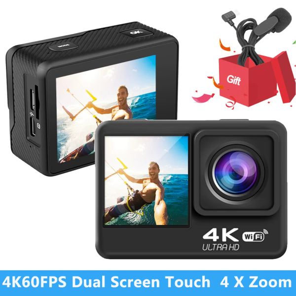 Telecamera fotocamera 4K 60fps 20mp 2.0 touch lcd eis a doppio schermo a doppio schermo wifi cime camma metallico impermeabile 4x zoom camma sport camma