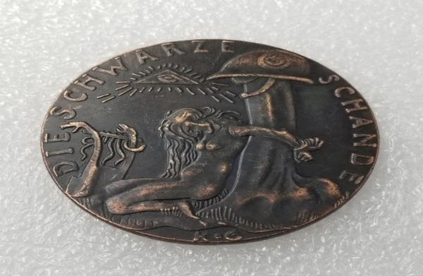 Alemanha 1920 Coin comemorativo The Black vergonha Medalha Prata Rara Copin Coin Home Decoration Acessórios6539880