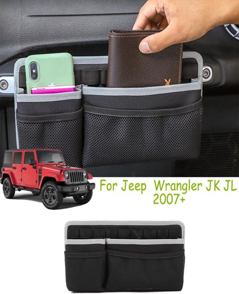 Grey Storage BagStorage Pouchmount para punho de passageiros para Jeep Wrangler JK JL TJ 19972018 Acessórios de alça de carro7786370