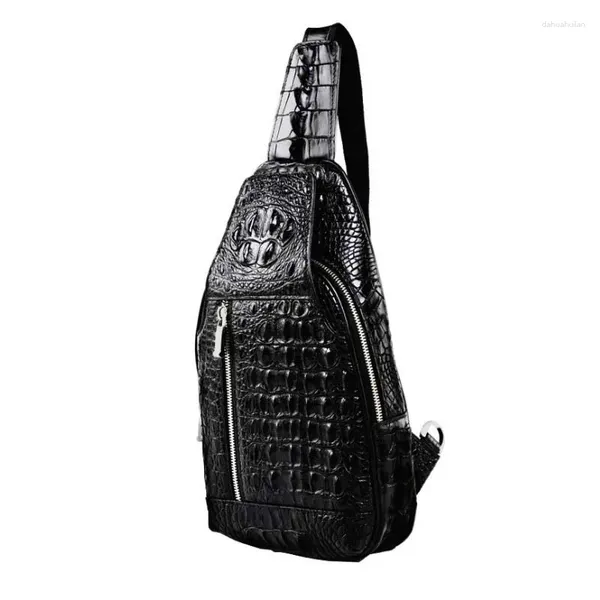 Culcante Hongqiangyina Crocodile Skin Pack Uomo per spalla singola Pulnica Cucia da uomo Casualizza Casualizza casual