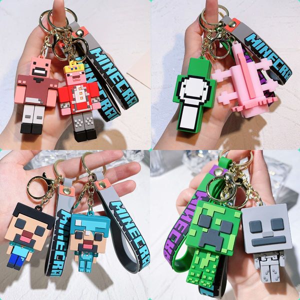 Keychains Acessórios Mulheres Designer Anime Cartoon My World Action Figura Principais cadeias penduradas Ação Figura Figura Auto Peças Teckings