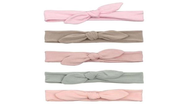 Orelhas de algodão sólido Bandas de cabeça para meninas para meninas elásticas feitas à mão ajustável Baby HairBand Acessórios de cabelo recém -nascidos2238575