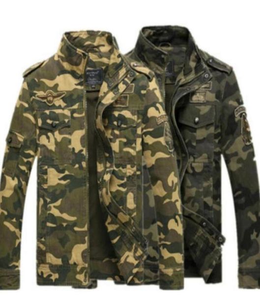 Новое качество мужских камуфляжных курток Мужскиевальника Camo Bomber Jacket Men Men Brand Окружающая армейская куртка плюс размер WJL009971637962262719