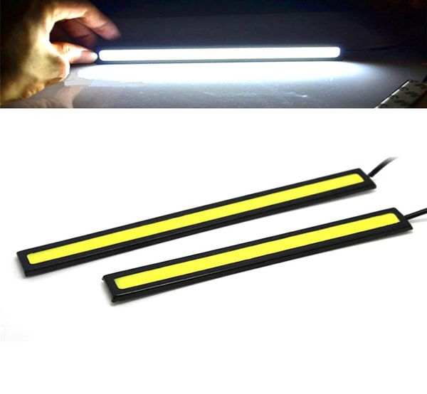 1PIC 17 cm COB LED DRL Fahrtags -Lauflicht Streifen 12V COB LED DRL BAR Aluminium Streifen Panel Auto Arbeitslichter3493695