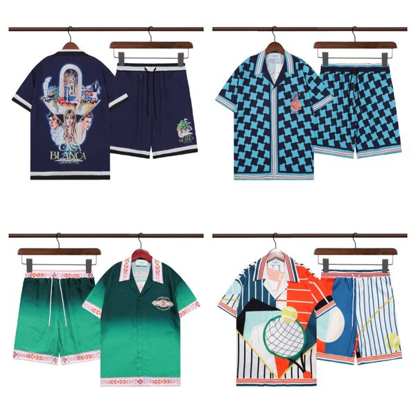 Мужская рубашка Casa Blanca Дизайнерские рубашки Set Set Graphic Casablanca теннисный клуб соответствующий костюм для мужчин Женщины летние праздничные пляжные пляж Короткий дно негабаритный