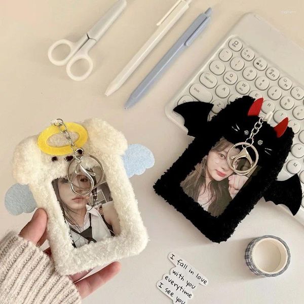 Frames Ins Plush Cartoon Kpop Pocardhalter Engel und Demons Protector Bag Pendell School Stapeln