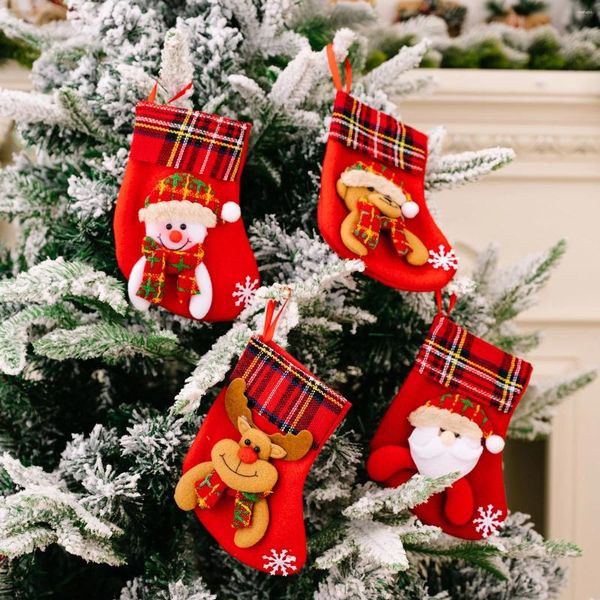 Dekorative Figuren Kristallperlen Hochzeit große Strümpfe Süßigkeiten Socken Weihnachtsdekorationen Home Holiday Party Tree 6 ft schmal