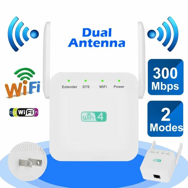 300m Kablosuz AP Tekrarlayıcı WiFi Sinyal Amplifikatörü WiFi Tekrarlayıcı Sinyal Genişletici Ev Yönlendirici IEEE802.11b/G/N Beyaz AB US UK