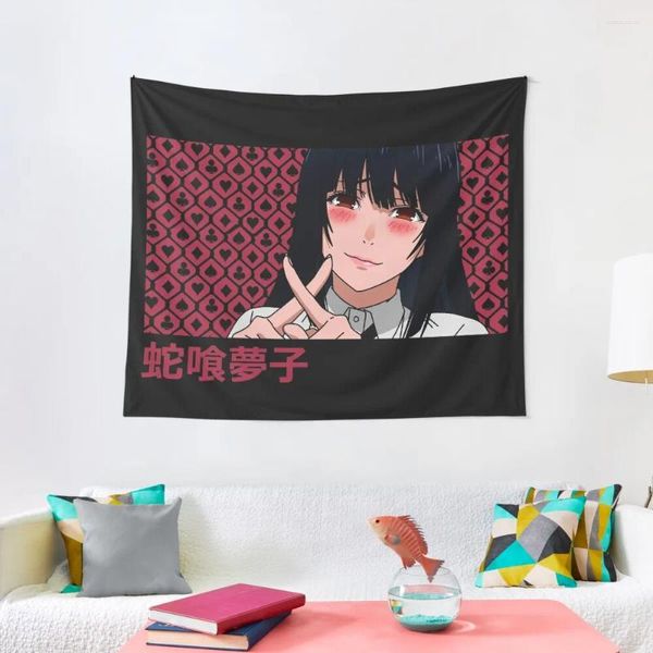 Taquestres Yumeko Jabami Tapestry Room Design de Wallpapers Decoração de decoração de casa