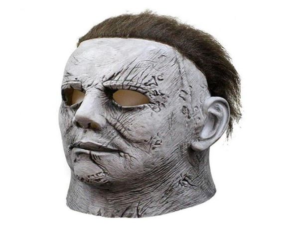 Máscaras de festa rctown filme Halloween horror II Michael myers máscara realista adulto látex suporte cosplay chapéu de território de máscaras de máscaras brinquedos 9842368