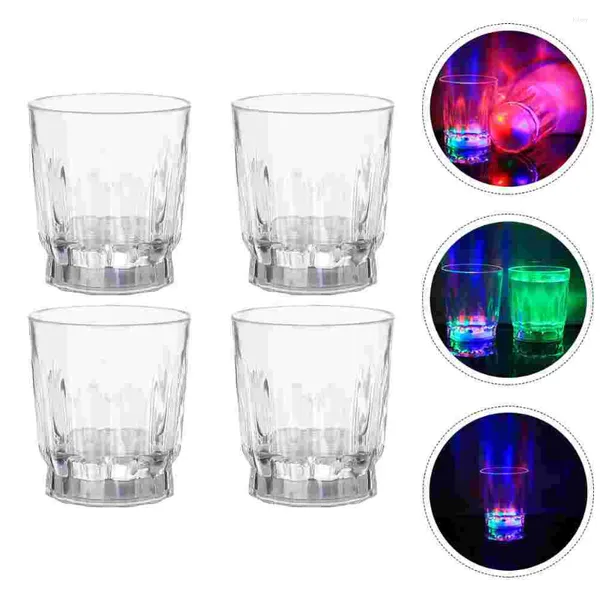 Curre usa e getta cannuccia in vetro luminoso Whisky Cups Light Glass Brinking Plastic
