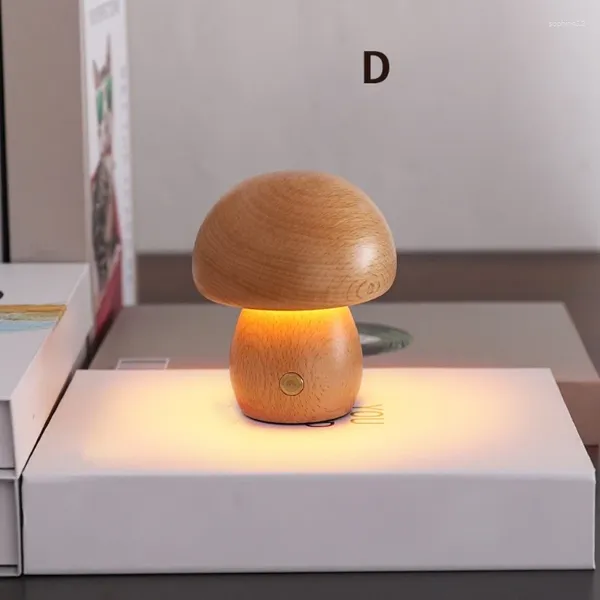 Dekorative Figuren USB wiederaufladbare Pilz Nachtleuchte Schalter LED -Tisch -Nachtlampe