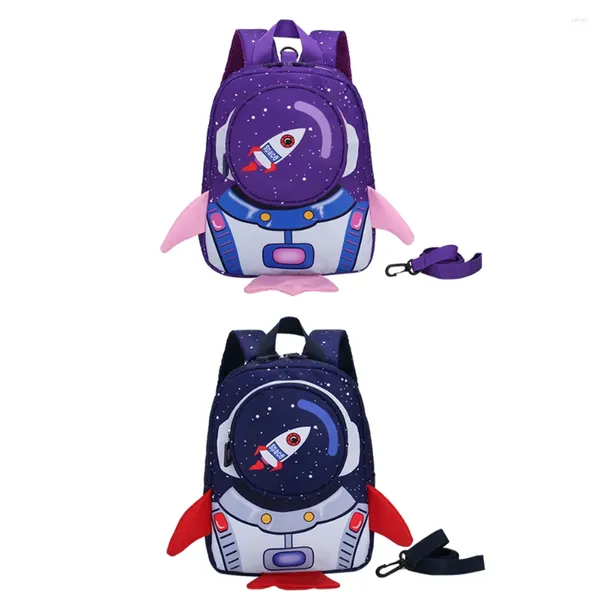 Rucksackkinder Nylon Casual Cartoon 3D Rocket Children Reise Schulterschule Tasche