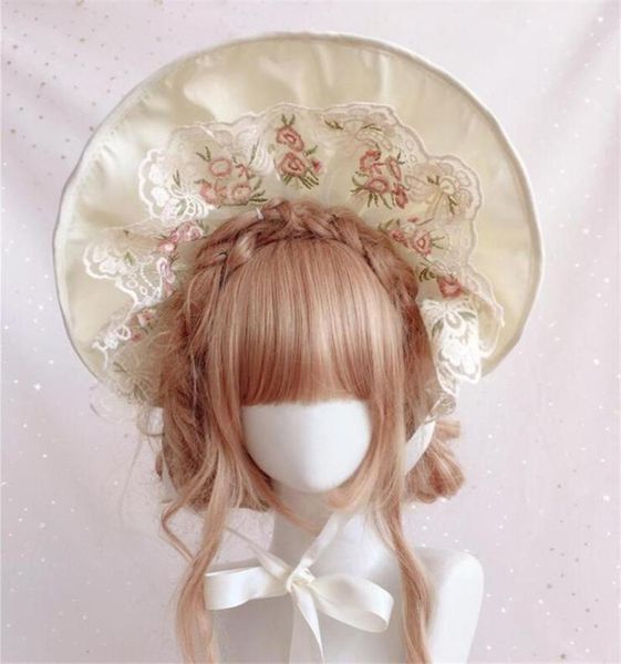 Andere Event -Party liefert Anime Cosplay japanische Vintage Prinzessin Lolita Lace Bonnet Headwear Top Hut Sonne Frauen Victorian Bnt B4352120
