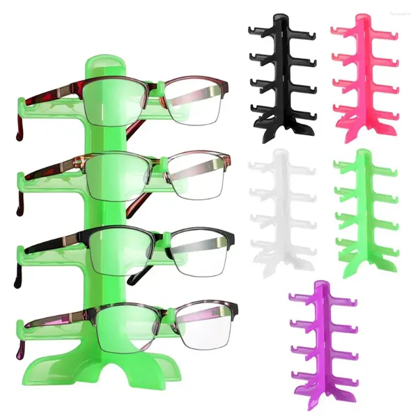 Os molduras de óculos de sol mostram rack coloridos portadores de óculos exibem suporte de armazenamento de armazenamento de óculos de prateleira organizador de espaço para economia de espaço