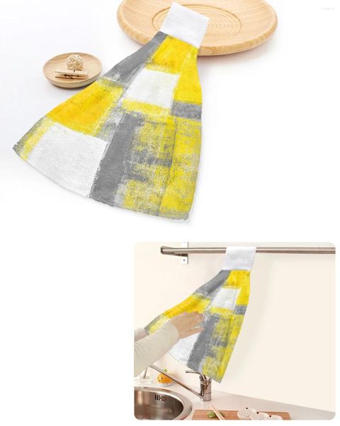 Полотеневая масляная живопись абстрактная геометрическая желтая рука полотенца на кухнях ванная комната висят посуды петель