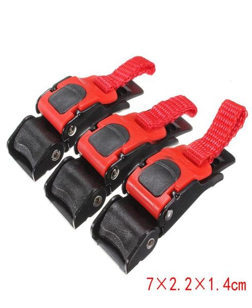 3x Plástico Motocicleta Capacete CLIP DE CLIP DE CHING RELAMAÇÃO RÁPIDA PULL BURLLE NOVA BLACKRED6094571