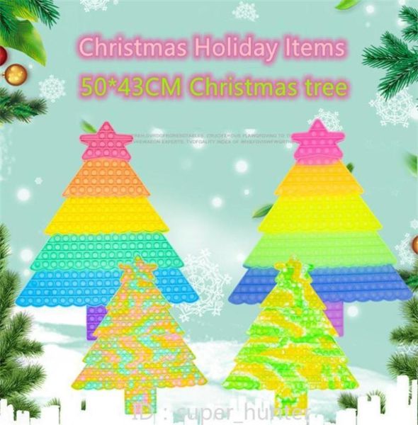 Großer Silikon Weihnachtsbaum -Squeeze Spielzeug Macaron Heiligstree Finger Bubble Spielzeugfabrik Großhandel Free DHL1853491