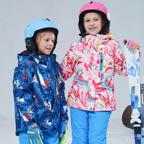 Jacken Sport Baby Girl Skifahren Jacken warme Kapuze -Jungen Schneeschichten wasserdichte Fleece Kinder Windbreaker Mountain Teenager Kinder Kleidung Kleidung