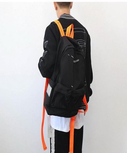 Designer Men and Women Fashion Brand Backpack Orange Canvas Cintura Nylon Off Ribbon Youth School Bags Borse Large Capaci9937266