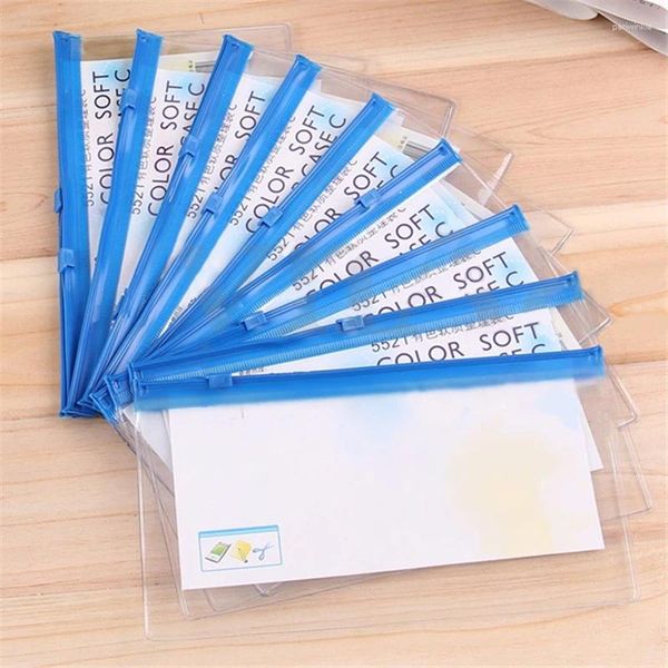 Aufbewahrungstaschen PVC Clear Plastic School Exam Stationery Case Bleistift Stift Eraser Reißverschlussbeutel Taschenbeutel