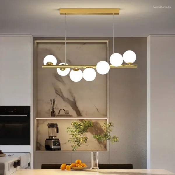 Lampadari moderni palline di vetro rotate oro per il tavolo sala da pranzo cucina lampada a ciondolo decorazione per la casa sospesa