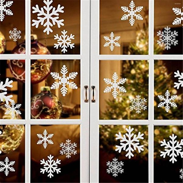 Fensteraufkleber Wandaufkleber Weihnachten Schneeflockenabdruck Tapete Dekorative Papierdekor für Heimgeschäfte