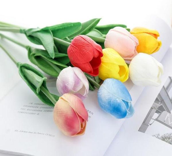 Pu tulips Artificial Flowers Real Touch Artificiales Para Decora Mini Tulip für Home Wedding Decoration Flowers XB17913489
