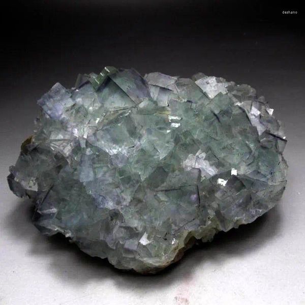 Figurine decorative 1344G Blu -Green Florite Cluster con Scheelite - Cristalli e pietre Decorazioni per la casa Mineral Mineral Esemple Feng Shui