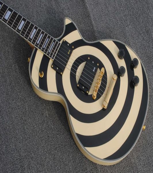 LOJA CUDDADA ZAKK WYLDE BULLSEYE CREM BLACE ELECTRIC GUITAR