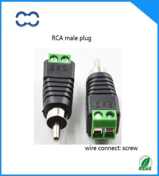 Alto desempenho e rohs 100 novos 20pcs AV RCA Male Connector Plug para Audio Cable1904265