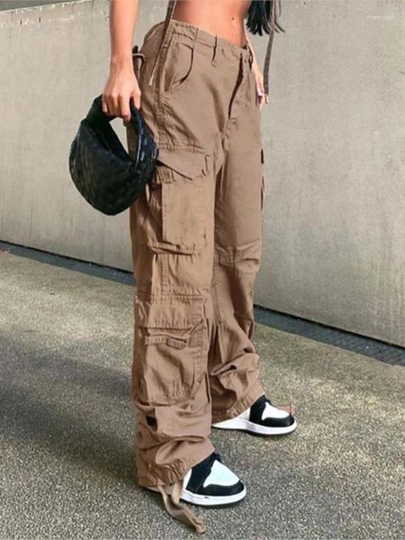 Jeans femininos RDMQ 2024 Summer Jenim Cargo Pants Women Women Wailed Street Hip-Hop Multi-Bocket para Casual