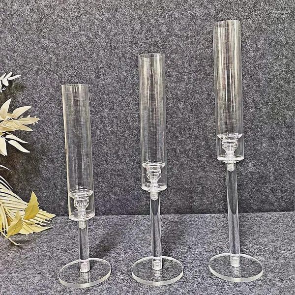 Kerzenhalter 3 Stück Set Acryl Elegante Kerzenstoffe für Hochzeiten und Weihnachtsdekorationen Road -Lead Candelabra