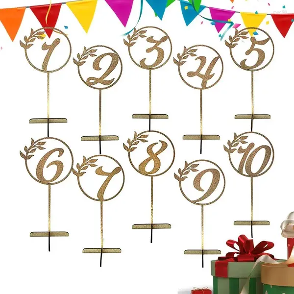 Decorazione per feste 1-10 Numeri da tavolo per matrimoni 10 pezzi Centrotavola per segni in legno per cerimonie di laurea Compleanno domestico