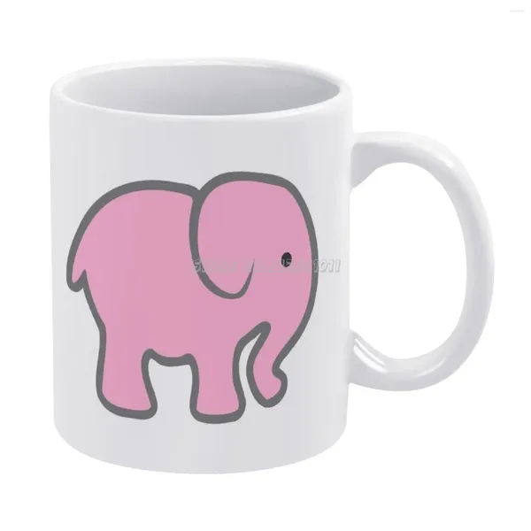 Canecas de canecas de elefante rosa de elefante branco Creative Creative Cute Adorable